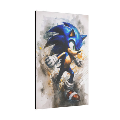 "Sonic the Hedgehog Retro Pop Art Wall Art on premium canvas, acrylic, and metal – front view featuring bold retro design"
