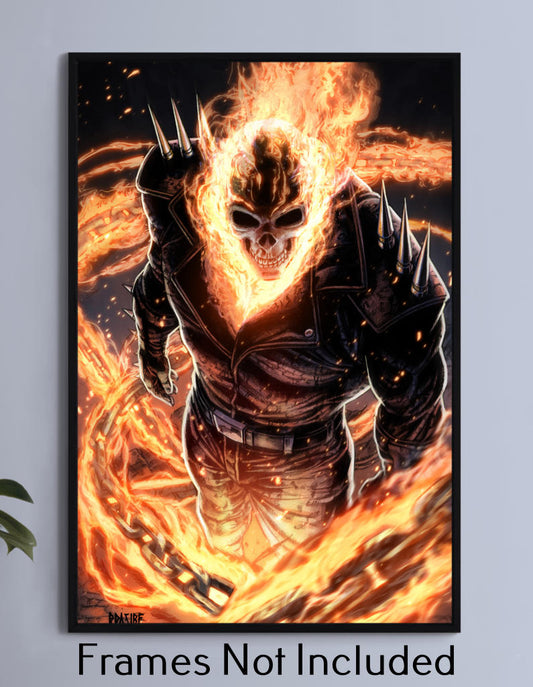 Blazing Ghost Rider Wall Art