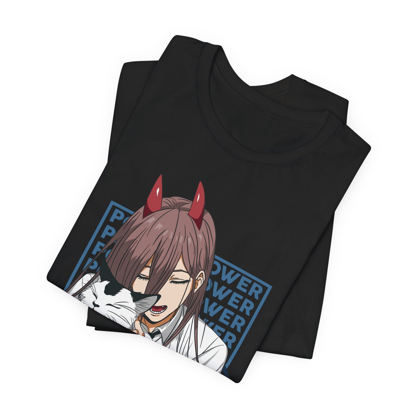 Power & Meowy Blue Frame Anime Shirt