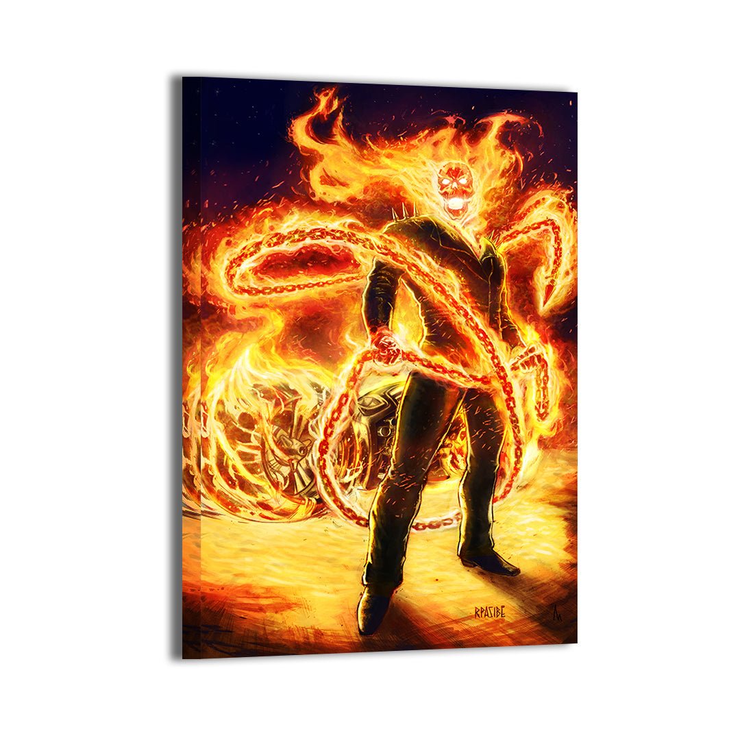 Flames of The Ghost Rider Wall Art