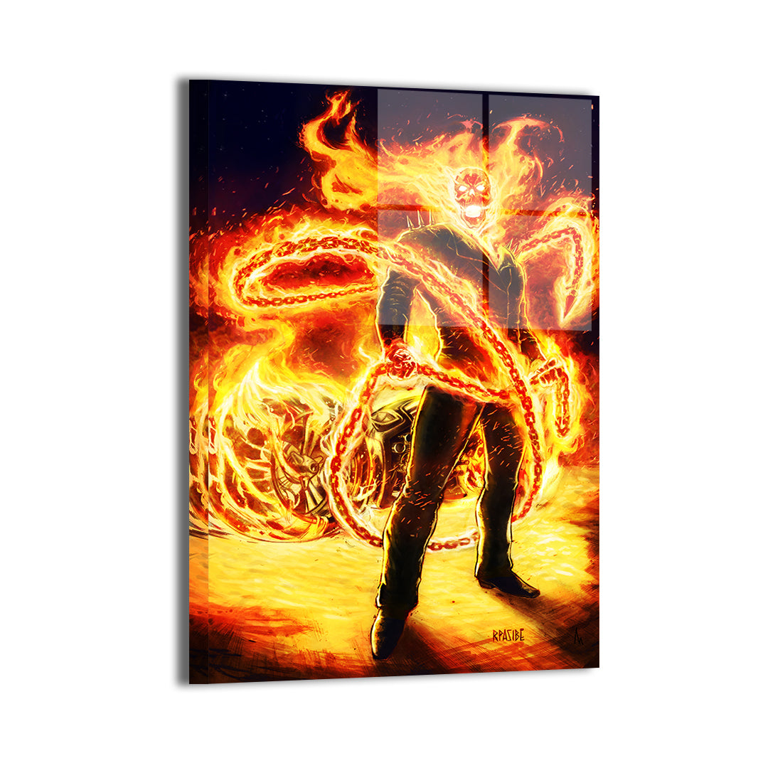 Flames of The Ghost Rider Wall Art