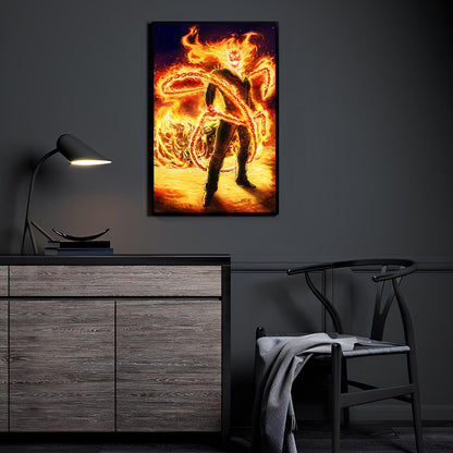 Flames of The Ghost Rider Wall Art