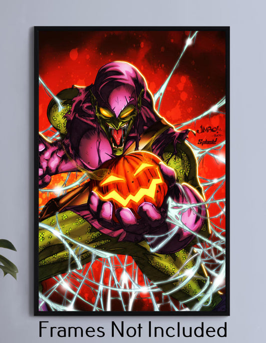 Pumpkin Bomb Green Goblin Wall Art