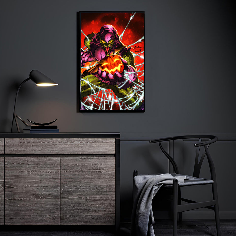Pumpkin Bomb Green Goblin Wall Art