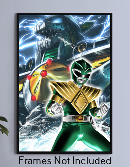 Green Ranger with Mega Zord Wall Art