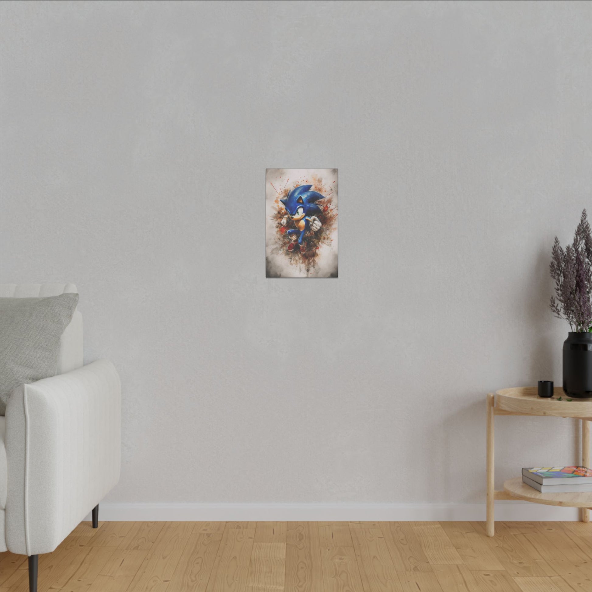 "Modern gaming space featuring Sonic the Hedgehog Retro Pop Art Wall Art as a vibrant, nostalgic centerpiece"
