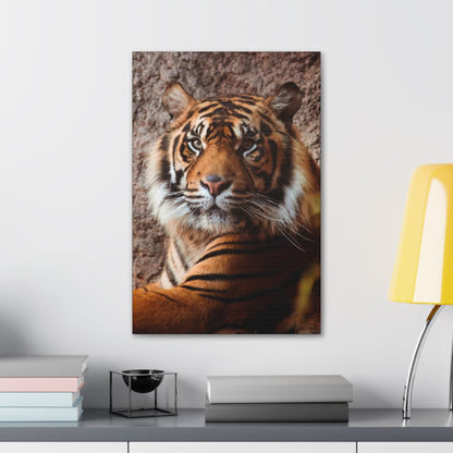 Untamed Grace – Majestic Tiger Wall Art on canvas, acrylic, and metal – front view featuring a powerful and detailed tiger portrait.