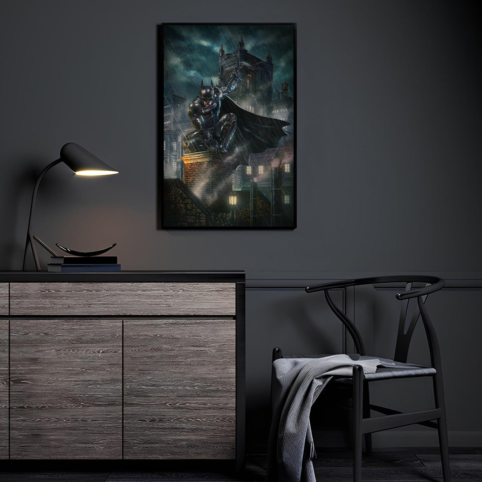 Falling Rain Batman Wall Art