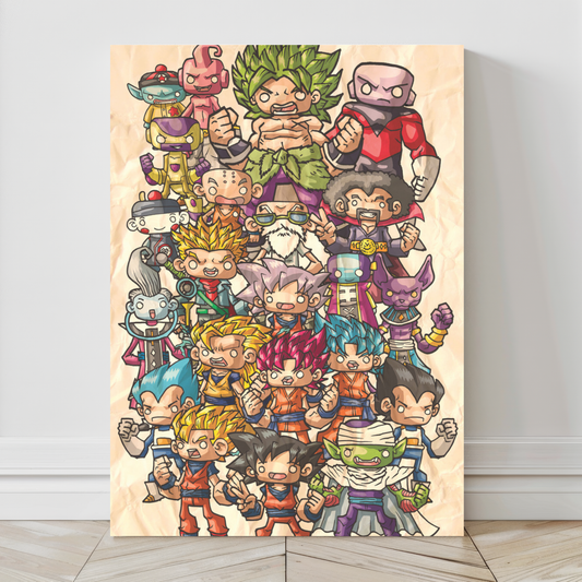 24x36 Canvas: Oversized Canvas Wall Art – Universe Chubbies Dragon Ball

