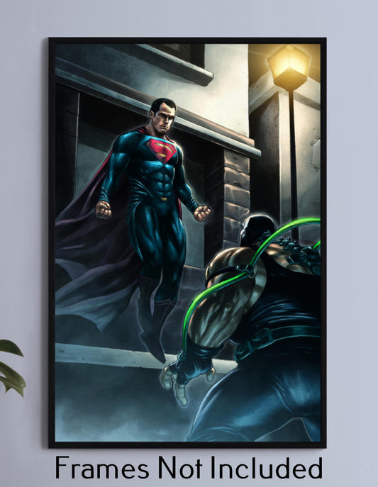 Superman vs Bane Wall Art