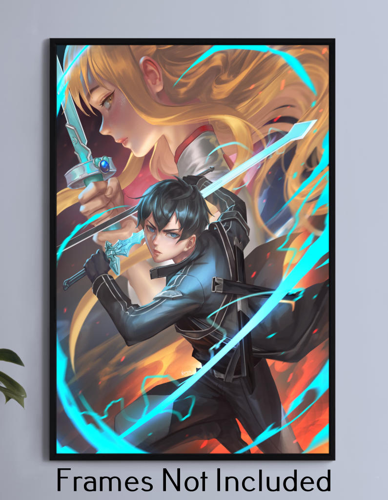Kazuto X Asuna Sword art online Wall Art