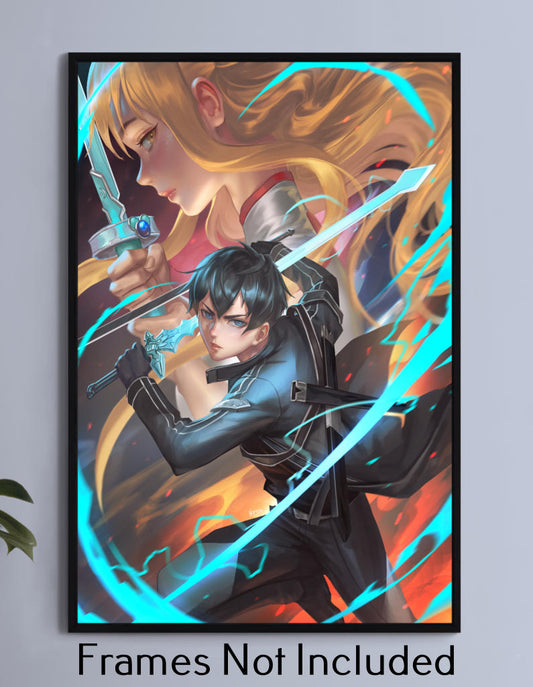 Kazuto X Asuna Sword art online Wall Art