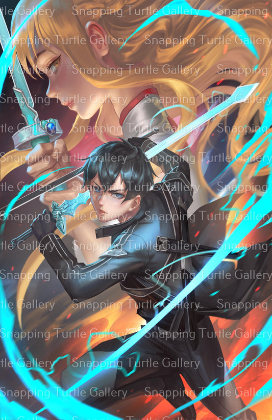 Kazuto X Asuna Sword art online Wall Art