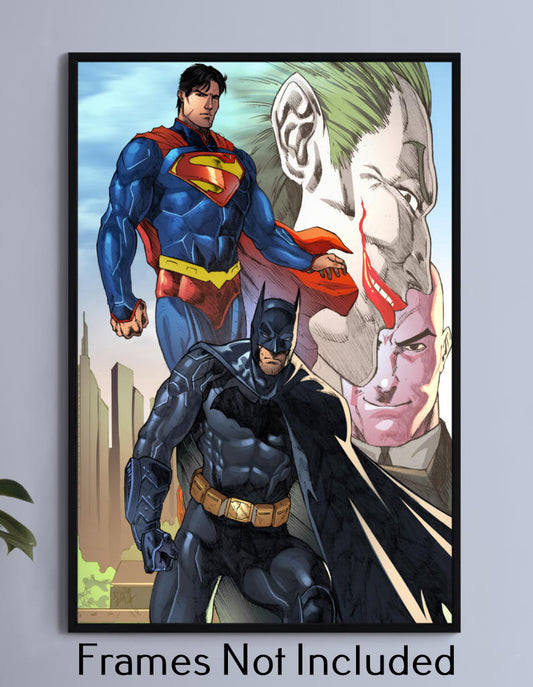Batman, superman Vs Lex and Joker Wall Art