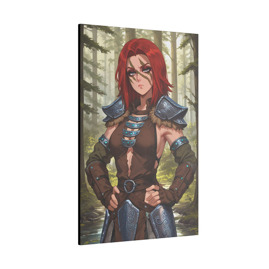 Aela the Huntress Viking Wall Art on premium canvas, acrylic, and metal – front view featuring Aela from Skyrim
