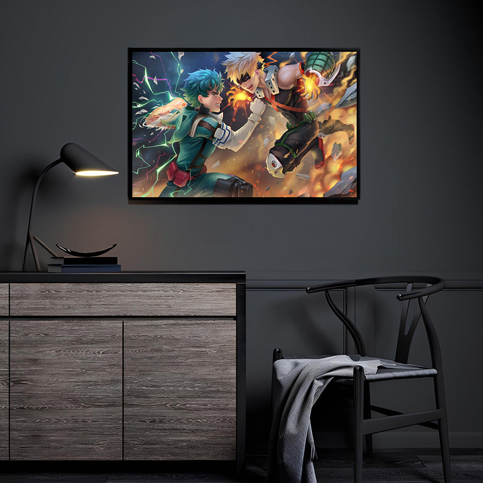 Bakugo Vs Deku Wall Art