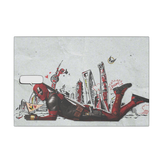 "Deadpool Limited Edition Art Print on premium canvas, acrylic, and metal – front view featuring bold Deadpool design"