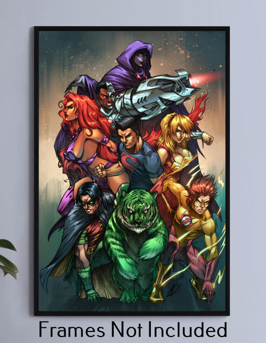 Teen Titans Wall Art T-Shirt