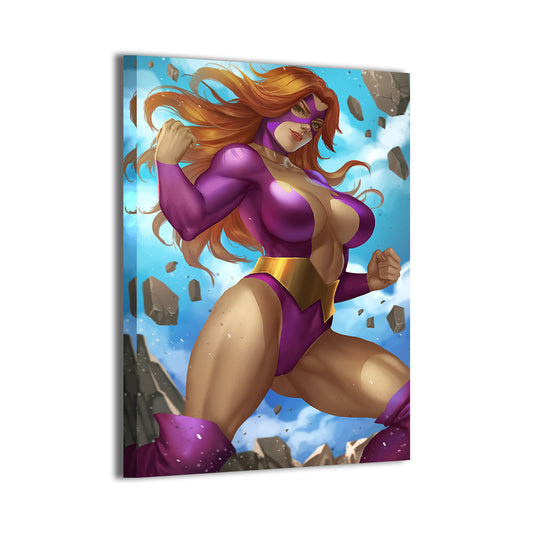 Crimson Titaness Wall Art Canvas Print – Titania by Nopeys
