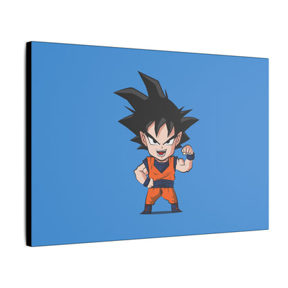 "Chibi Goku Wall Art on canvas, acrylic, and metal – front view featuring adorable chibi Goku"
