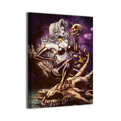 Lady Death with Skull Wall Art