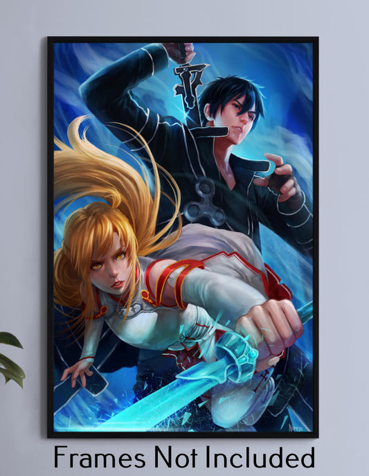 Kazuto "Kirito" Kirigaya and Asuna Yuuki Wall Art