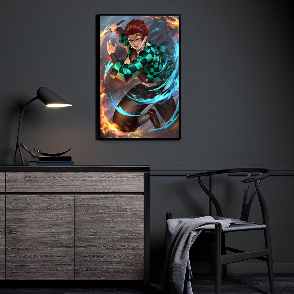 Tanjiro Fire and Water Wall Art