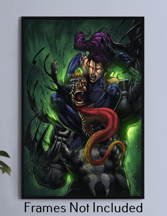 Psylocke Vs Venom Wall Art