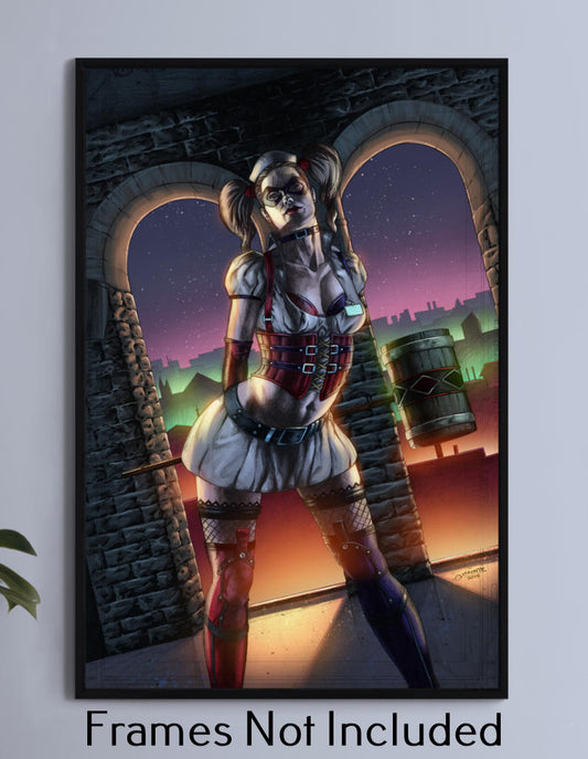 Arkham Asylum Harley Wall Art
