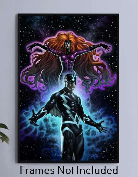 Inhumans Black Bolt and Medusa Wall Art
