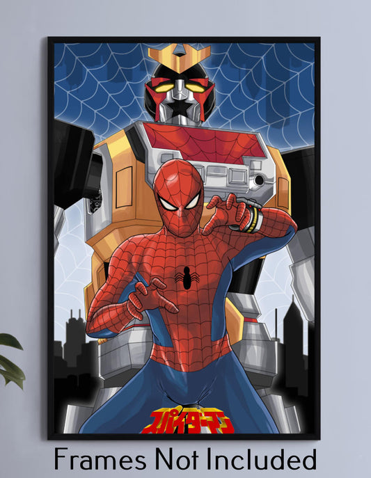 Japanese Spider-Man with Zord Wall Art