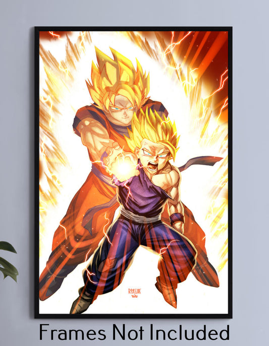 Gohan Vs Cell Father Son Blast Wall Art