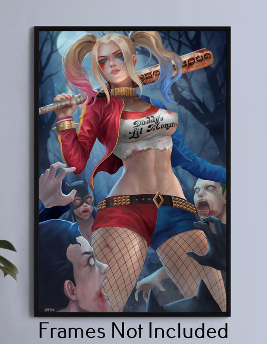 DC Zombies Vs Harley Wall Art