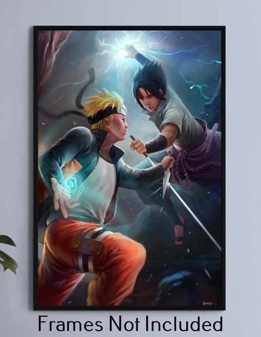 Naruto Vs Sasuke Wall Art