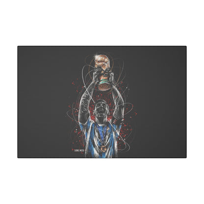 "Lionel Messi Wall Art on premium canvas, acrylic, and metal – front view featuring iconic football legend Lionel Messi"

