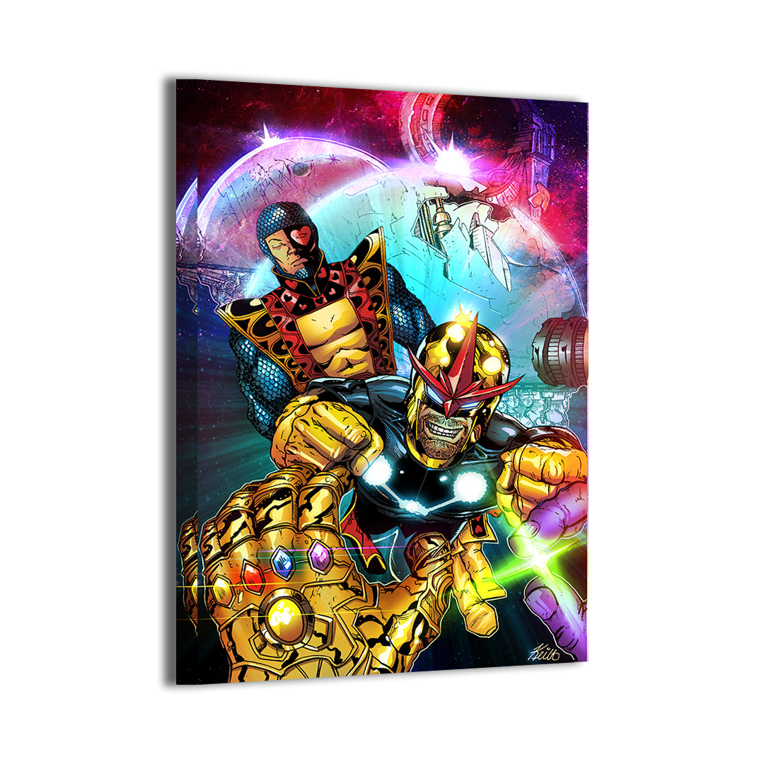 Cosmic Defenders vs Mad Titan Wall Art