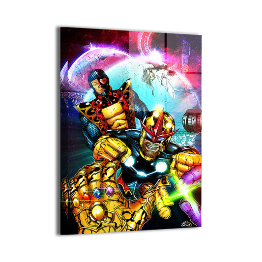 Cosmic Defenders vs Mad Titan Wall Art