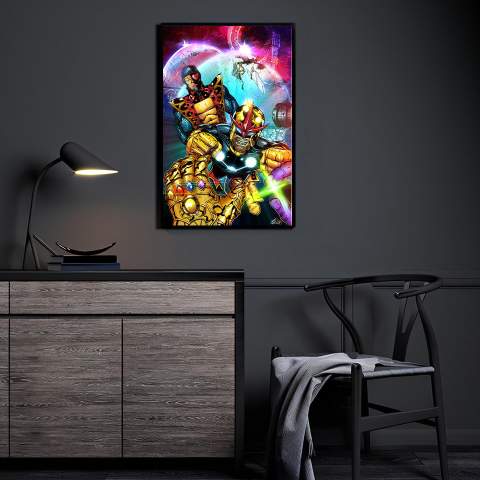 Cosmic Defenders vs Mad Titan Wall Art