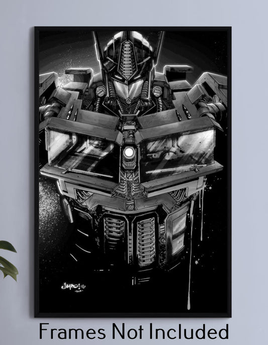 Optimus Prime B&W Wall Art