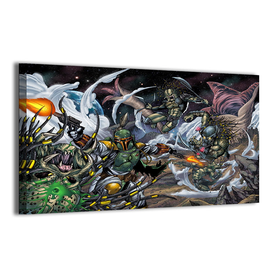 Bounty Hunter vs Alien Hunters Wall Art