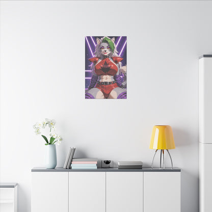 Sexy Roxanne Wolf Wall Art on premium canvas, acrylic, and metal – front view featuring Roxanne Wolf from Five Nights at Freddy’s