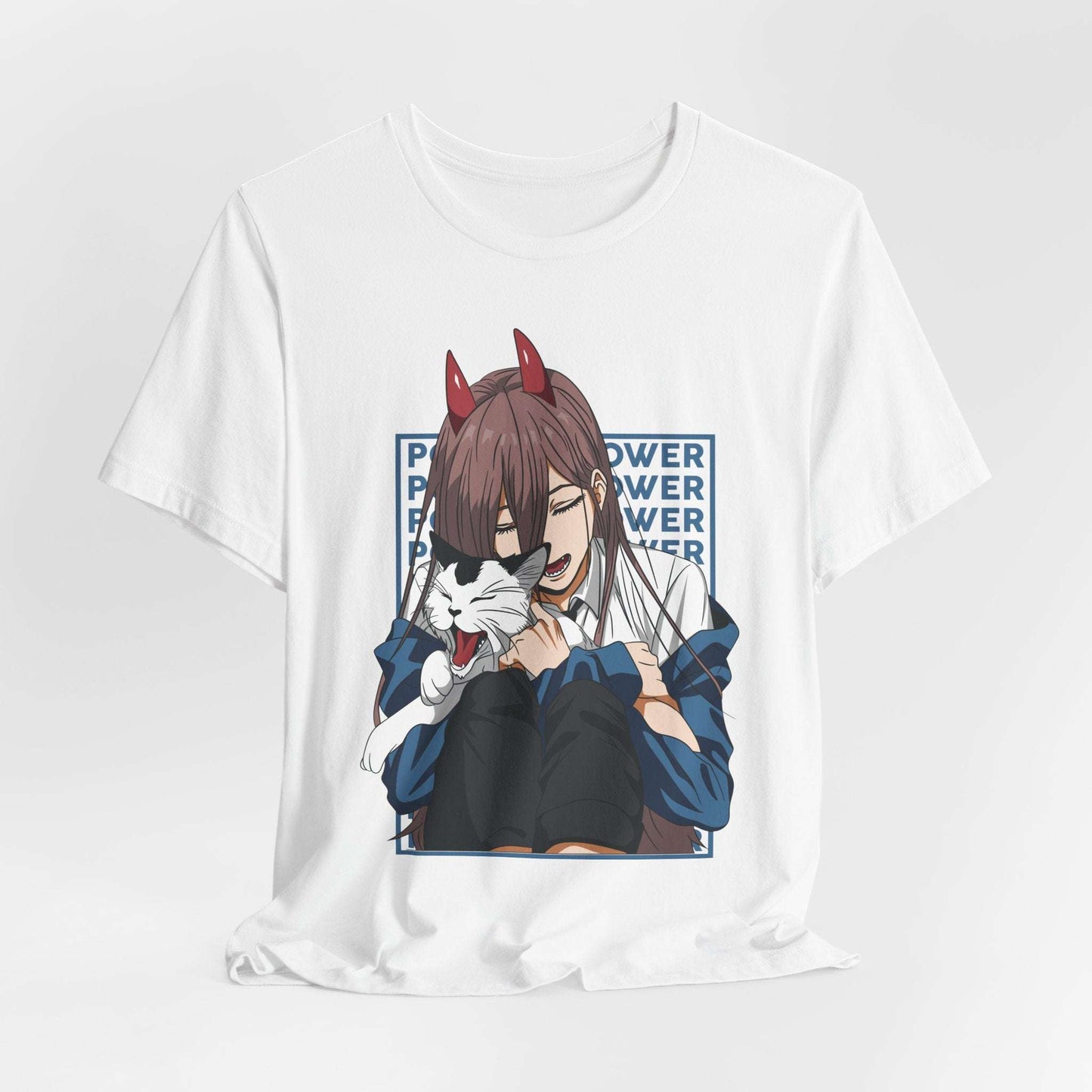 Power & Meowy Blue Frame Anime Shirt