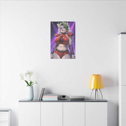 Sexy Roxanne Wolf Wall Art on premium canvas, acrylic, and metal – front view featuring Roxanne Wolf from Five Nights at Freddy’s