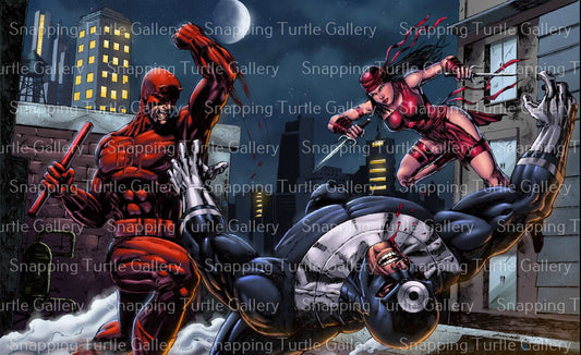 Daredevil and Electra Vs Bullseye - Snapping Turtle Gallery