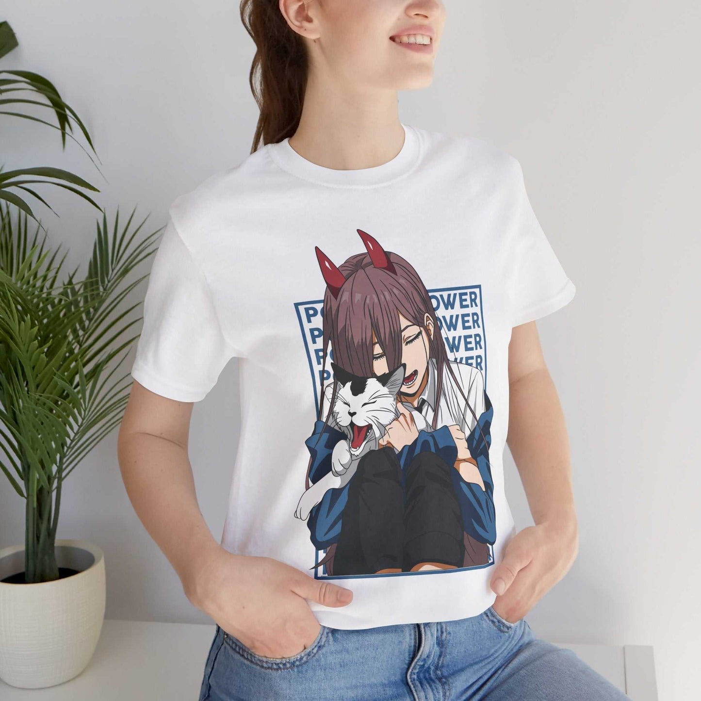 Power & Meowy Blue Frame Anime Shirt