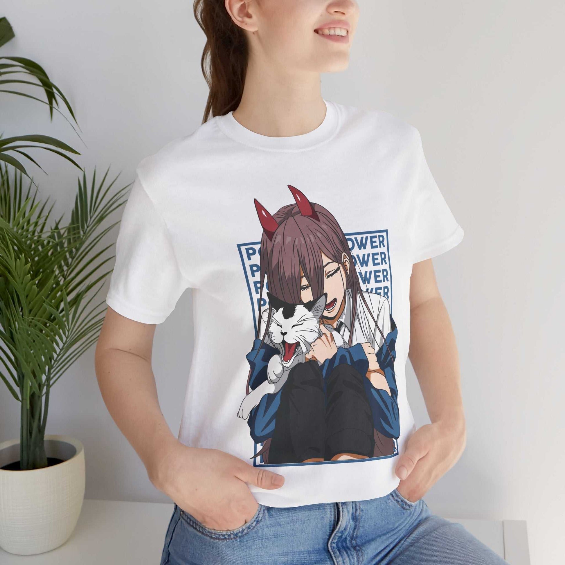 Power & Meowy Blue Frame Anime Shirt