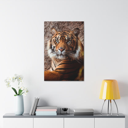 Untamed Grace – Majestic Tiger Wall Art on canvas, acrylic, and metal – front view featuring a powerful and detailed tiger portrait.