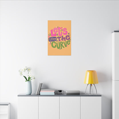 Let’s Flatten the Curve Motivational Wall Art on premium canvas, acrylic, and metal – front view