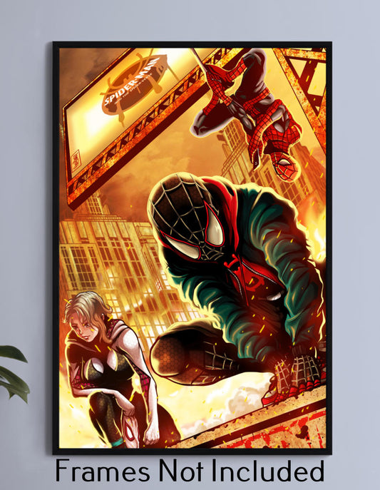 Streets on Fire Miles and Spider-Gang Wall Art