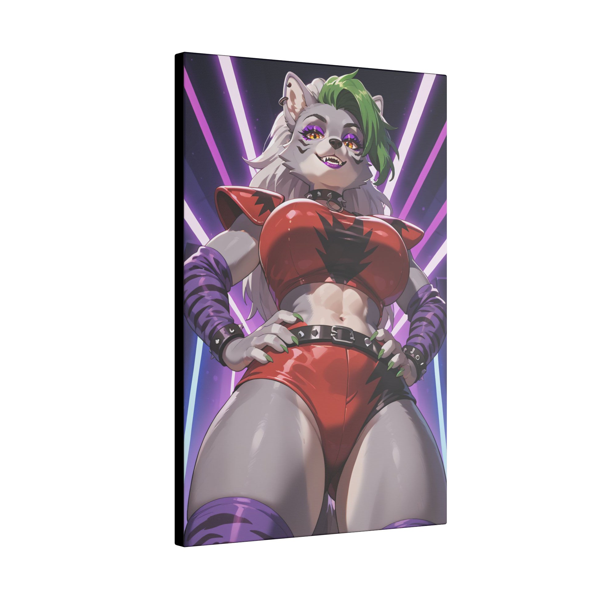 Sexy Roxanne Wolf Wall Art on premium canvas, acrylic, and metal – front view featuring Roxanne Wolf from Five Nights at Freddy’s